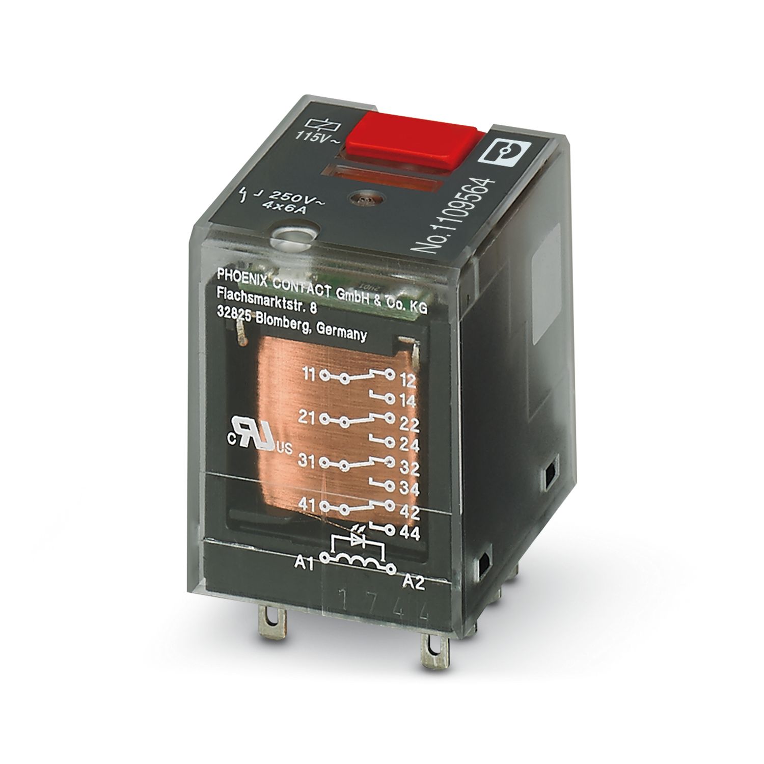Phoenix Contact-1109564-PHOENIX, relais, relay, industrial, power, contacts, puissance, LED, DEL
